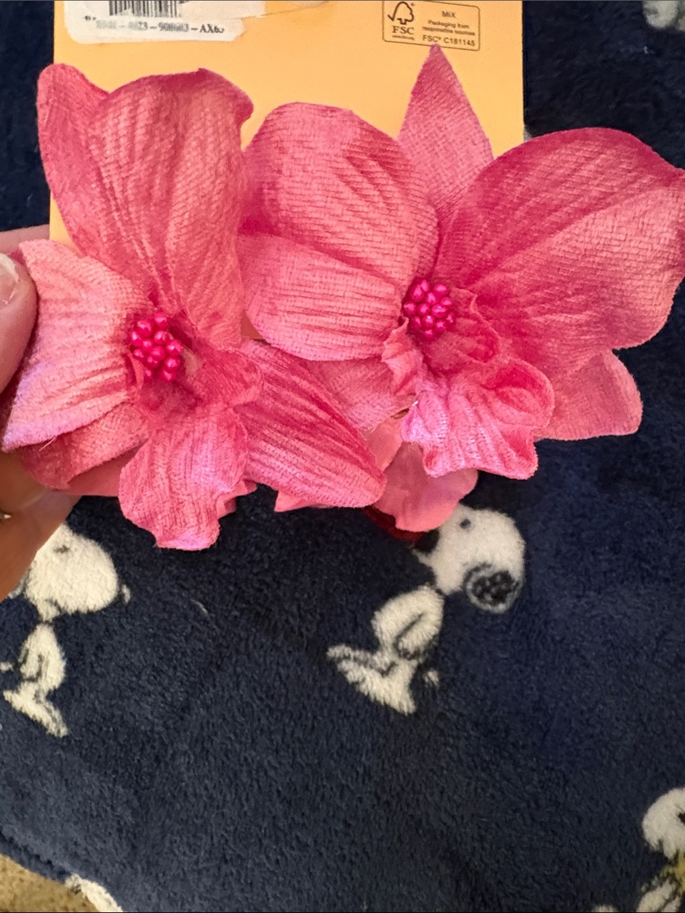 piper•k Hot Pink Double Floral Hair Clip - Picture 2 of 4